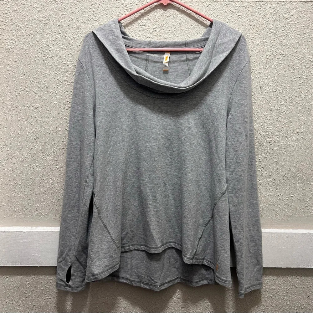 Lucy Gray Cowlneck Thumbhole Active Athletic Hooded Sweatshirt Size Medium